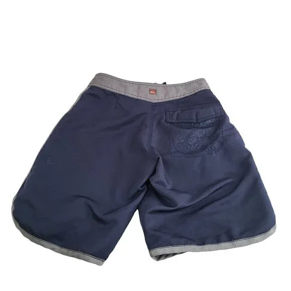 QUIKSILVER DARK BLUE/ GREY VINTAGE BOARDSHORTS Size 24 - Picture 3 of 9
